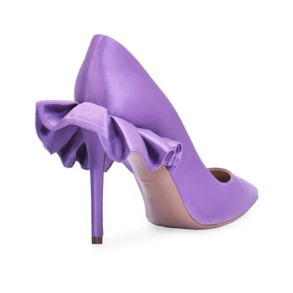 Andrea Wazen Rouches 105MM Satin Pumps